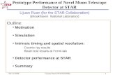 Prototype Performance of Novel Muon Telescope Detector at STAR