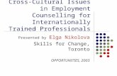 Cross-Cultural Issues in Employment Counselling for Internationally Trained Professionals