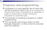 Programs and programming