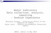 Water indicators Data collection, analysis, reporting - Serbian Experience