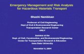 Emergency Management and Risk Analysis  for Hazardous Materials Transport