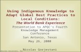 Presentation to APQC’s Fourth Knowledge Management Conference San Antonio, Texas May 26, 2000