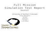 Full Mission Simulation Test Report SloshSAT