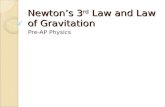 Newton’s 3 rd  Law and Law of Gravitation