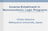 Inverse Entailment in  Nonmonotonic Logic Programs