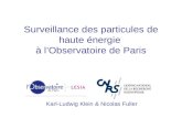 Surveillance des particules de haute énergie  à l’Observatoire de Paris