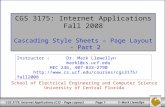 CGS 3175: Internet Applications Fall 2008 Cascading Style Sheets – Page Layout  - Part 2