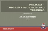 POLICIES –  HIGHER EDUCATION AND TRAINING