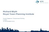 Richard Blyth Royal Town Planning Institute House Magazine / Westminster Briefing London