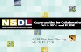 Opportunities for Collaboration With NSDL and DLESE