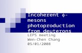 Incoherent  -mesons photoproduction from deuterons