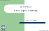 Lecture 15: Small Signal Modeling