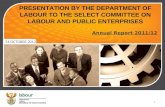 PRESENTATION BY THE DEPARTMENT OF LABOUR TO THE SELECT COMMITTEE ON LABOUR AND PUBLIC ENTERPRISES