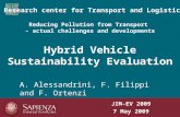 Reducing Pollution from Transport  – actual challenges and developments