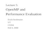 Lecture 5: OpenMP and Performance Evaluation