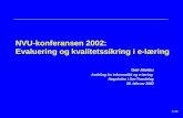 NVU-konferansen 2002: Evaluering og kvalitetssikring i e-læring