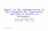 Report on the Implementation of the Framework for Cooperation and Plan of Actions on Statistics