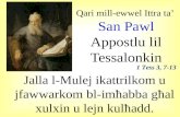 Qari mill-ewwel Ittra ta’  San Pawl  Appostlu lil Tessalonkin