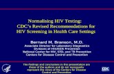 Normalising HIV Testing:   CDC’s Revised Recommendations for HIV Screening in Health Care Settings