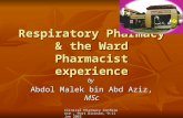 Respiratory Pharmacy & the Ward Pharmacist experience