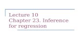 Lecture 10 Chapter 23. Inference for regression