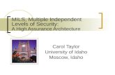 MILS, Multiple Independent Levels of Security: A High Assurance Architecture
