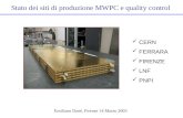 Stato dei siti di produzione MWPC e quality control