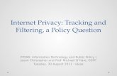 Internet Privacy: Tracking and Filtering,  a  Policy Question