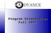 Program Orientation Fall 2011