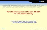 Mars Network Science Mission (MNSM) An ESA mission study