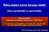 When matter waves become visible from superfluidity to supersolidity