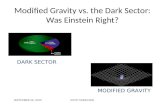 Modified Gravity vs. the Dark Sector: Was Einstein Right?