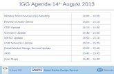 IGG Agenda 14 th  August 2013