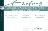 A Statistical Approach to Star Rating Classification of Sentiment