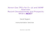 Xenon Gas TPCs for 0-    and WIMP Searches  Recent Developments and Prospects: What’s  NEXT ?