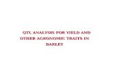 QTL ANALYSIS FOR YIELD AND OTHER AGRONOMIC TRAITS IN BARLEY