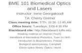 BME 101 Biomedical Optics and Lasers