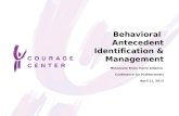Behavioral  Antecedent Identification & Management