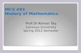 MCS 493 History of Mathematics