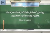 Peak to Peak Middle School Spring Academic Planning Night