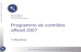 Programme de contrôles officiel 2007