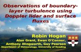 Observations of boundary-layer turbulence using Doppler  lidar  and surface fluxes