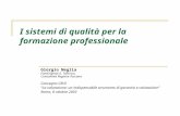 I sistemi di qualità per la formazione professionale