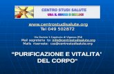 centrostudisalute Tel 049 502872  Via Gorizia 1 Capriccio di Vigonza (Pd)