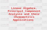 Linear Algebra, Principal Component Analysis and their Chemometrics Applications