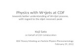 Koji Sato on behalf of CDF Collaboration KEK Theory Meeting on Particle Physics Phenomenology