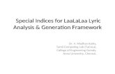 Special Indices for LaaLaLaa Lyric Analysis & Generation Framework