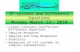 DT systems and Difference Equations Monday March 22, 2010