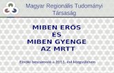 MIBEN ERŐS  ÉS  MIBEN GYENGE  AZ MRTT Elnöki beszámoló a 2011. évi közgyűlésen