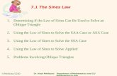 7.1 The Sines Law